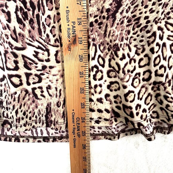 Boston Proper Shirt Womens S Brown Leopard Beaded Trim Long Sleeve Blouse NEW - Picture 8 of 9